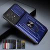 Slide Camera Lens Card Holder Case For Samsung Galaxy S22 Ultra S21 Plus A53 A73 A33 A13 A32 A12 A51 M32 4G 5G Military Grade Detachable Armor Cover