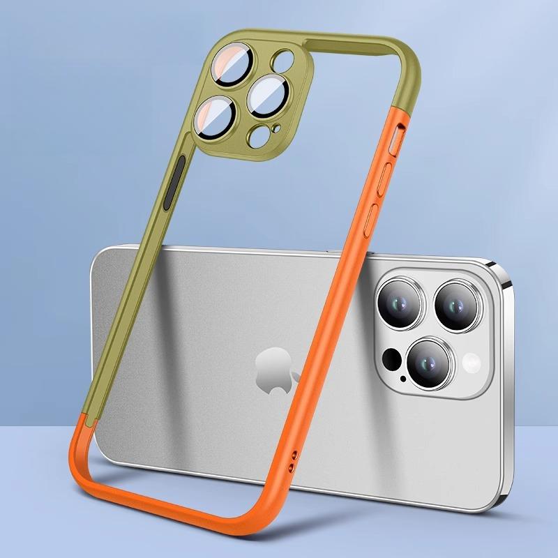 Pasuje do IPhone15, Etui na telefon 14, Pro Max, Kolorowe połączenie, Czysta ramka, Bez tylnego panelu, Etui ochronne Apple 13 z odprowadzaniem ciepła