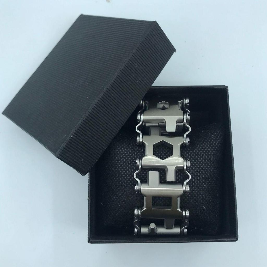 Stainless Steel Multi-Tool Bracelet: Wearable Outdoor Emergency Wristband