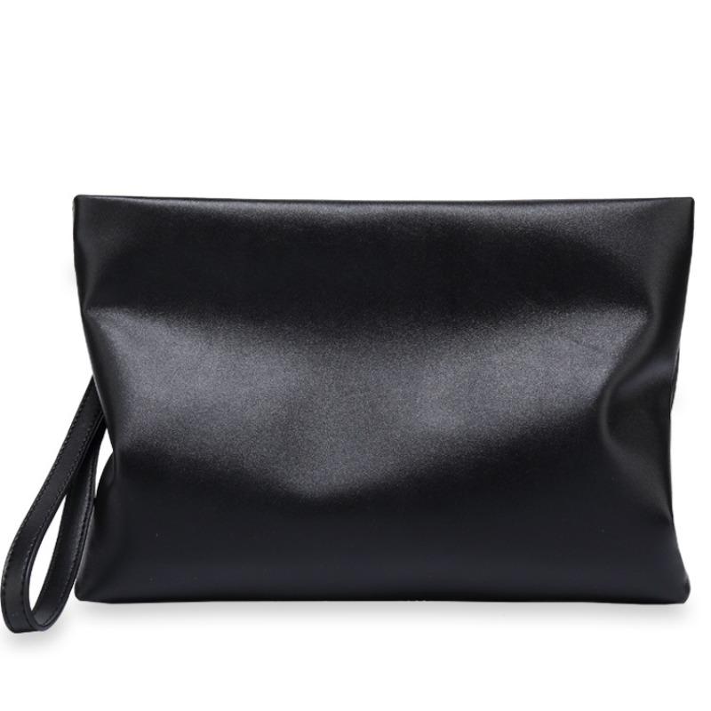 Sac à main pour homme en cuir de vachette première couche, pochette en cuir véritable, pochette d'affaires, sac enveloppe grande capacité, simplicité urbaine à main