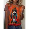 Summer Women's T Shirt Dog Print Casual Short Sleeve 3d T Shirts Fashion Streetwear Crew Neck Female Clothing
