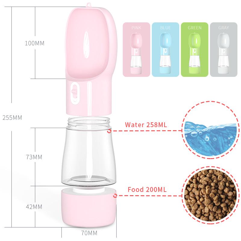 Tragbare Haustier Hund Wasser Flasche Multifunktions Katze Hund Futter Wasser Feeder Trinknapf Haustier Produkte