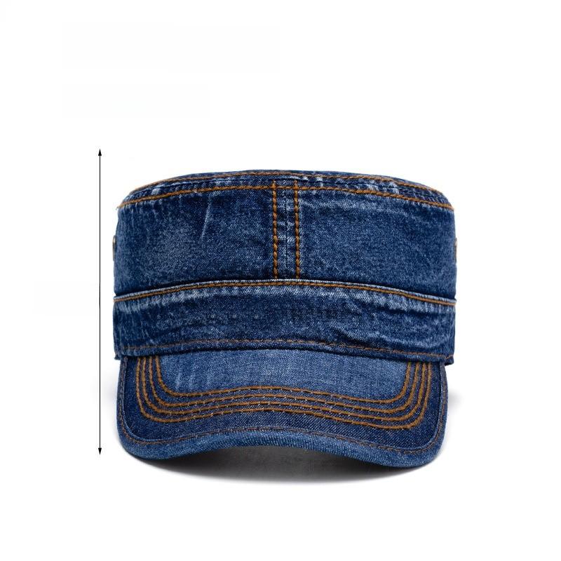 Washed Denim Cap With Short Brim For Men And Women Sun Protection And Casual Fashion