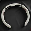 3PCS NAPPA Leather Universal Car Steering Wheel Cover Breathable Anti Slip Car Decoration 37-38cm Resistant Automotive Parts