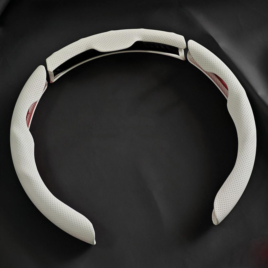 3PCS NAPPA Leather Universal Car Steering Wheel Cover Breathable Anti Slip Car Decoration 37-38cm Resistant Automotive Parts