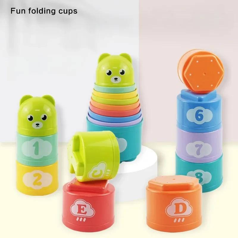 Kinder Gehirn Reaktionsschlacht Faltbecher Handgeschwindigkeitswettbewerb Faltbecher Kind Stapelspiel Früherziehung Puzzle Zug Brettspiele Spielzeug