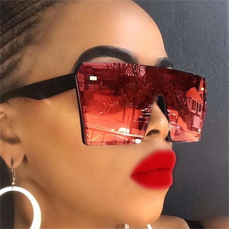 Mode übergroße quadratische Sonnenbrille Frauen Retro Flat Top Gradient Brille Männer Brillen Sonnenbrille Frauen