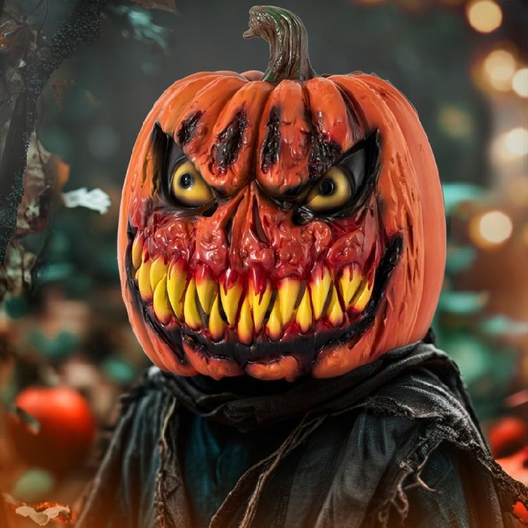 Scary Pumpkin Headgear Pumpkin Full Head Mask Head Covers Halloween Full Head Pumpkin Mask for Masquerade Cosplay Party