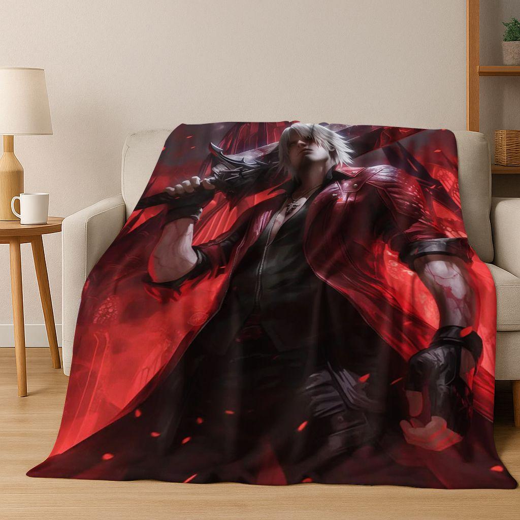 3D D-Devil May Cry DMC Žaidimai Vergil Dante Flanelinis pledas, Šiltas ir jaukus minkštas pledas namams, miegamajam, lovai, sofai, vaiko dovana