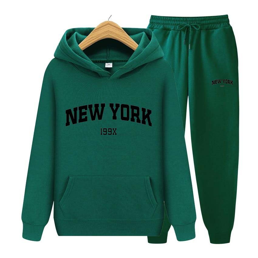 Tracksuit 2 Pieces Set 199X New York Print Sweatshirt Hoodies Sweatshirt+Pants Suit Hoodie Sportswear Jogging Men's Sets