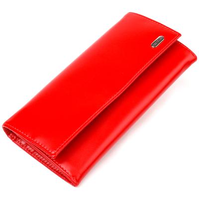 Helles Damenportemonnaie aus echtem Glattleder CANPELLINI Wallet 21626 Rot