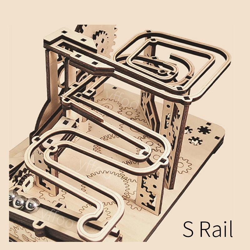 Yffoo DIY Ručně vyráběné hračky Mramorové dráhy Dřevěné puzzle Sada 3D modelů dioráma Montáž stavebních bloků Pro děti Dospělí Dárek