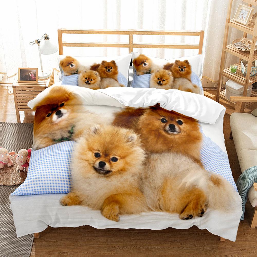 Puppy Lovers 3D Dog Bedding Set Small Single Twin Double Queen King Cal King Size Bed Linen Set