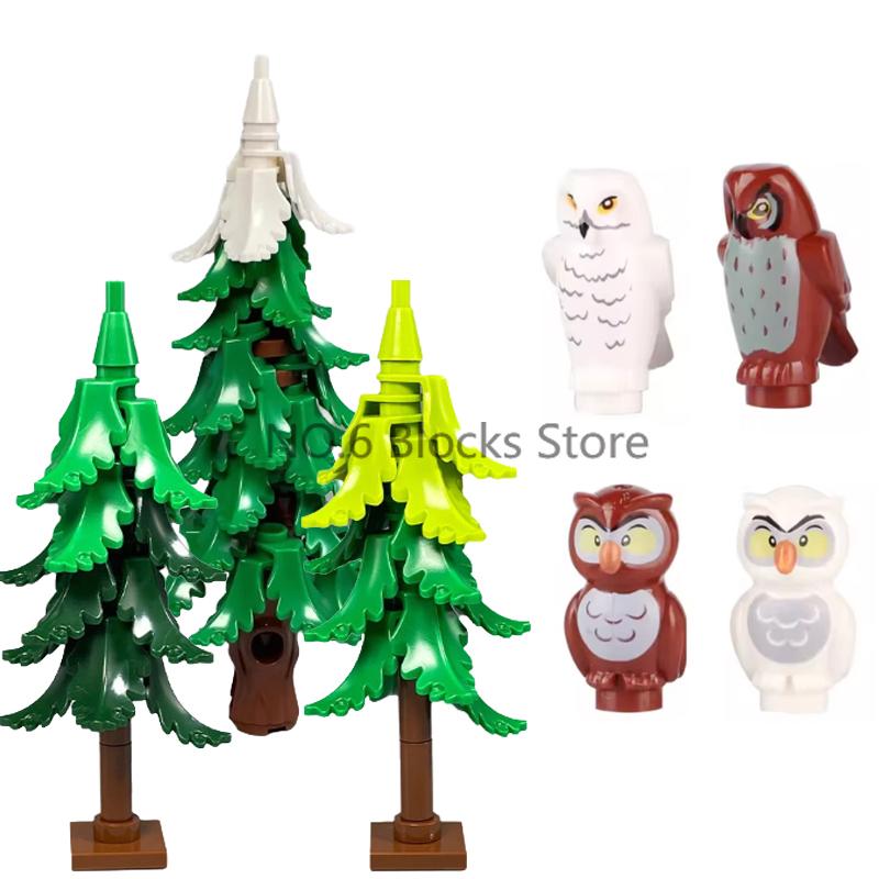 MOC Animals Building Blocks Forest Zoo Saber Toothed Tiger Bear Elk Elephant Eagle Shark Monkey Lion Mini Brick Toy Kid Gift S09