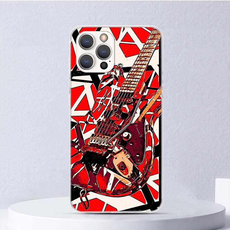 Eddie Van Halen Graphic Guitar Soft Case For iPhone 16 17 Air 16E 15 Plus 11 12 13 Mini 14 Pro Max Phone Cover Apple 7 8 SE Coqu