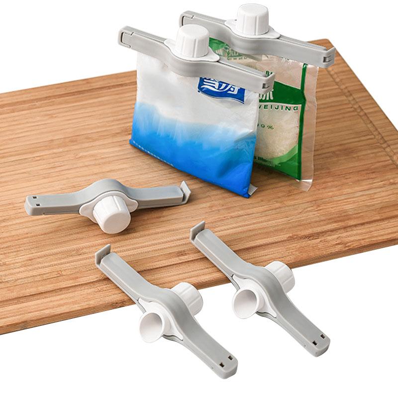 1/2pcs Food Sealing Clips Snack Packaging Bag Sealing Clips for Tea Leaf Reuseable Food Dispenser Nozzle with Lid Kitchen Tool