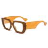 Trendige Oversized-Quadratbrille mit dickem Rahmen für Damen und Herren, Bunt, Breite Bügel, Brillen, Grün, Optisch, Transparente Gläser