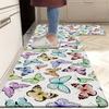 1Pcs Anti Fatigue Kitchen Rugs,Butterfly  Print Waterproof Non-Slip Thick Cushioned Kitchen Mat Heavy Duty Comfort Standing Mat for Kitchen