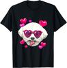 Bichon Frise Hund Hjärta Solglasögon Alla Hjärtans Dag Grafisk T-shirt Mjuk Bomulls T-shirt Casual Toppar