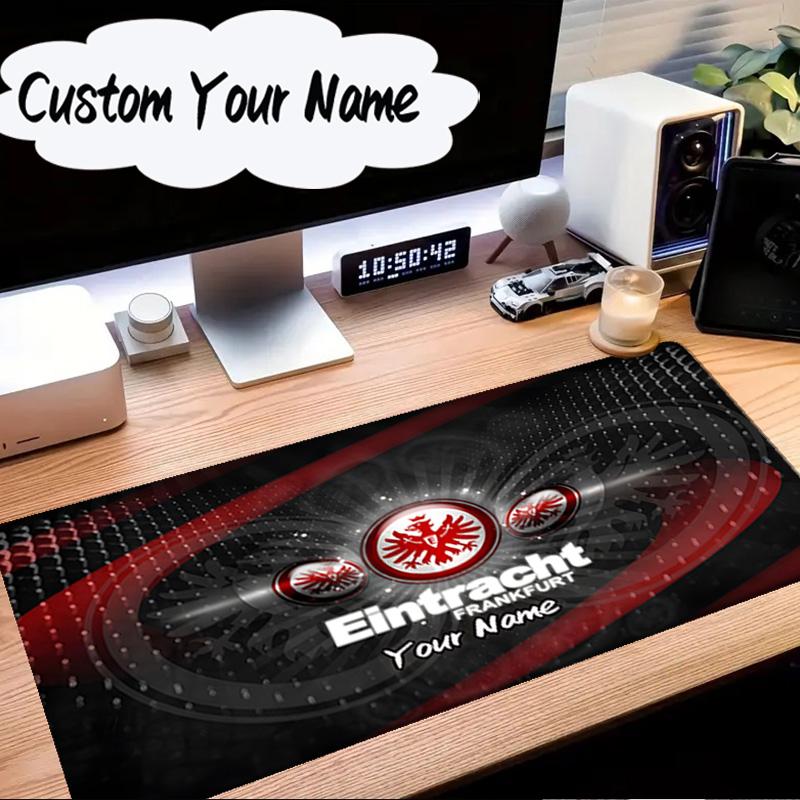 Custom Name Mouse pad Flaming Heart Frankfurt Emblem Mouse Pad Desk Mat, Non-Slip Rubber Backer Pad For Computer Notebook Gaming Mouse Pad Gift
