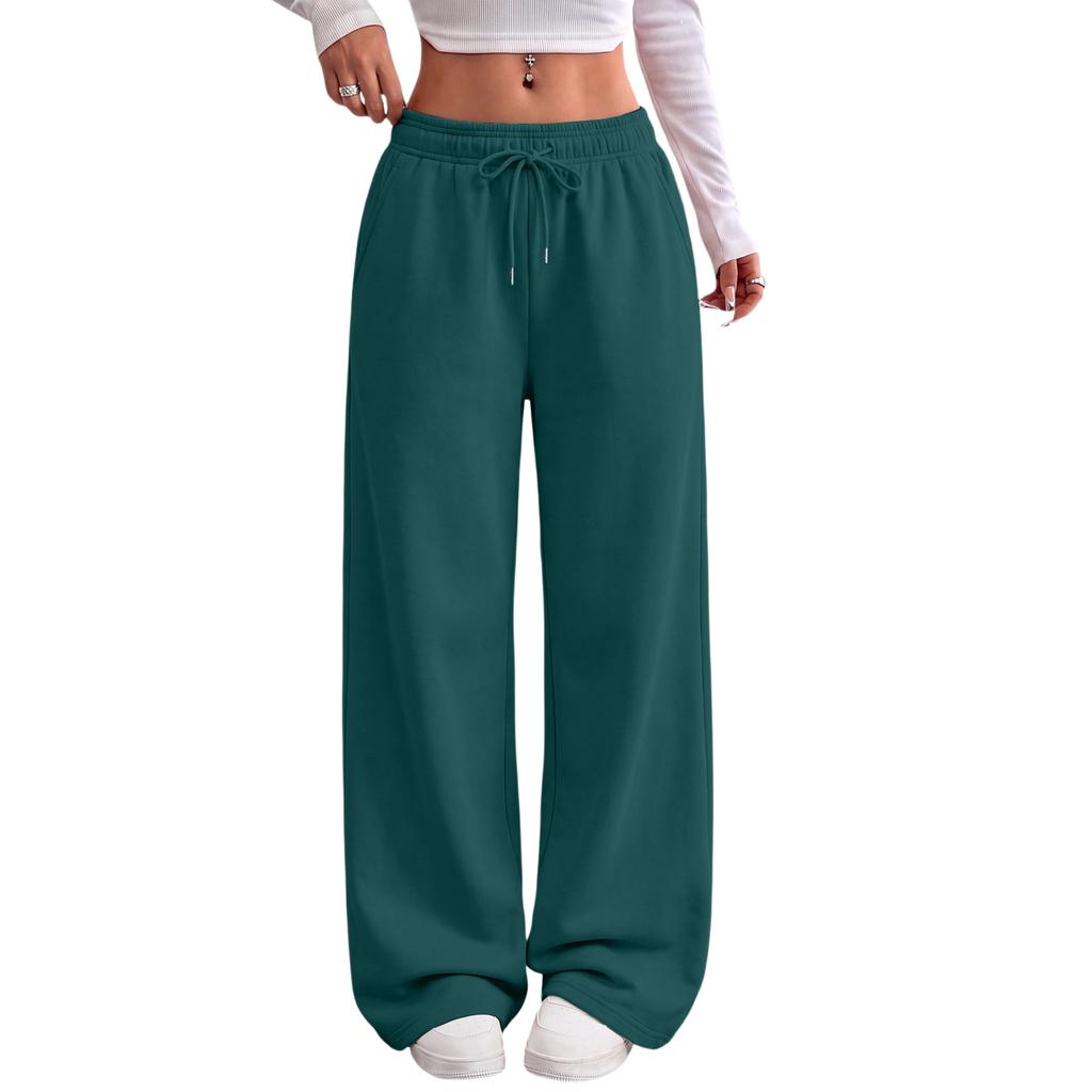 Women's Loose Fit Wide Leg Sweatpants with Drawstring for Everyday Casual Wear