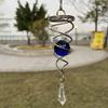Carillon Éolien Pendentif Jardin Décoration Suspendue en Verre Maison Spirale Moulin à Vent Acier Inoxydable Durable Boule Forte 40*165MM