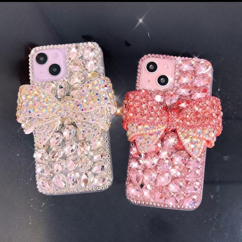 Glitter Strass Rosett Fodral För OPPO Realme 14 Pro Plus 14X 14T 13 12 Lite 4G 5G Bling Kristall Diamant Glittrande Skydd