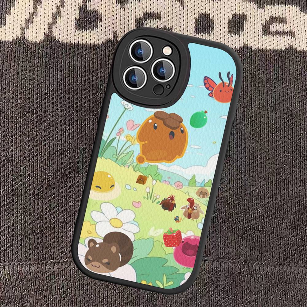 Popular Game S-Slime R-Rancher Phone Case for iPhone 16 15 14 13 Pro Max 11 12 Plus Leather Silicone Cover