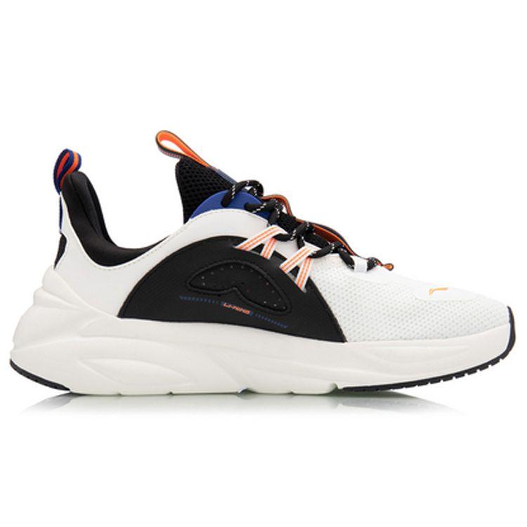 Li-Ning Starfire Fabric Lightweight Non-Slip Low-Top Sports Casual Shoes Men Sneakers White Orange AGLQ057-6