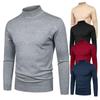 Autumn and Winter Do Not Fade Anti-pilling Core-spun Yarn Solid Color Men's Semi-turtleneck Bottoming Sweater Knitted Sweater