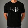 Life Line Gitarr T-shirt, Musikälskare Hjärtrytm Grafisk Herr Unisex Present T-shirt