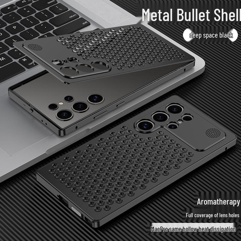 Samsung S26 Ultra Metal Aromatherapy Cooling Case: Anti-Drop, Snap-On Protective Cover for S25 and S24 Ultra