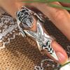 Retro Punk Gothic Armor Ring Bendable Metal Assassin Scroll Joint Knuckle Metal Full Finger Rings for Men Women Jewelry