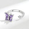 925 Silver Butterfly Open Ring For Women Simple Elegant Zircon Fairy High End Jewelry