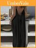 Womens Backless Loose Long Dress With Satin Fabric For Casual Home Wear