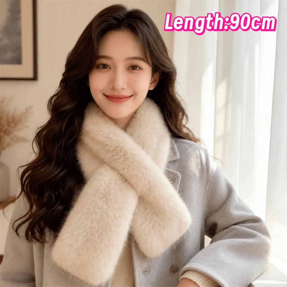 Plush Imitation Fox Fur Scarf Soft Winter Scarf Elegant Neck Collar for Women Girls