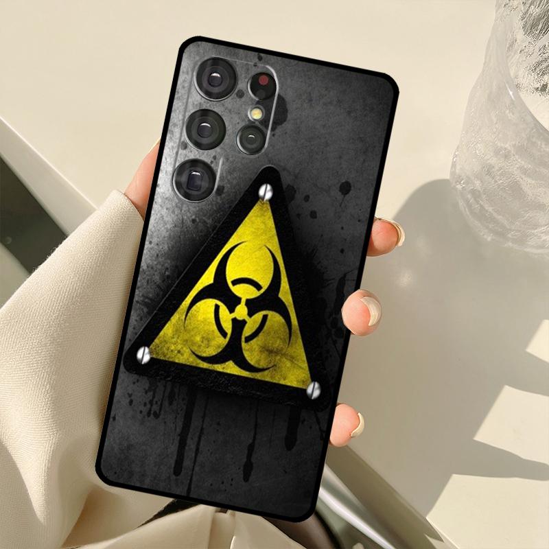 Symbole Biohazard Pour Samsung Galaxy S23 S22 Ultra S21 S20 FE S8 S9 S10 Note 10 Plus Note 20 Ultra Coque de Téléphone
