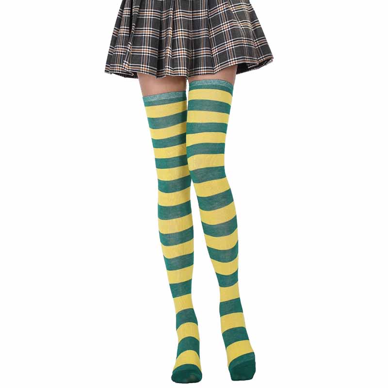 Für Frauen und Mädchen über kniehohe elastische gestreifte Strümpfe, warm, lang, Cosplay-Strumpf, Anime, mehrfarbig