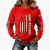 Women's Lightweight Long Sleeve Pullover Sweatshirt 250 Years Anniversary Graphic Crewneck Top USA Themed Casual Wear