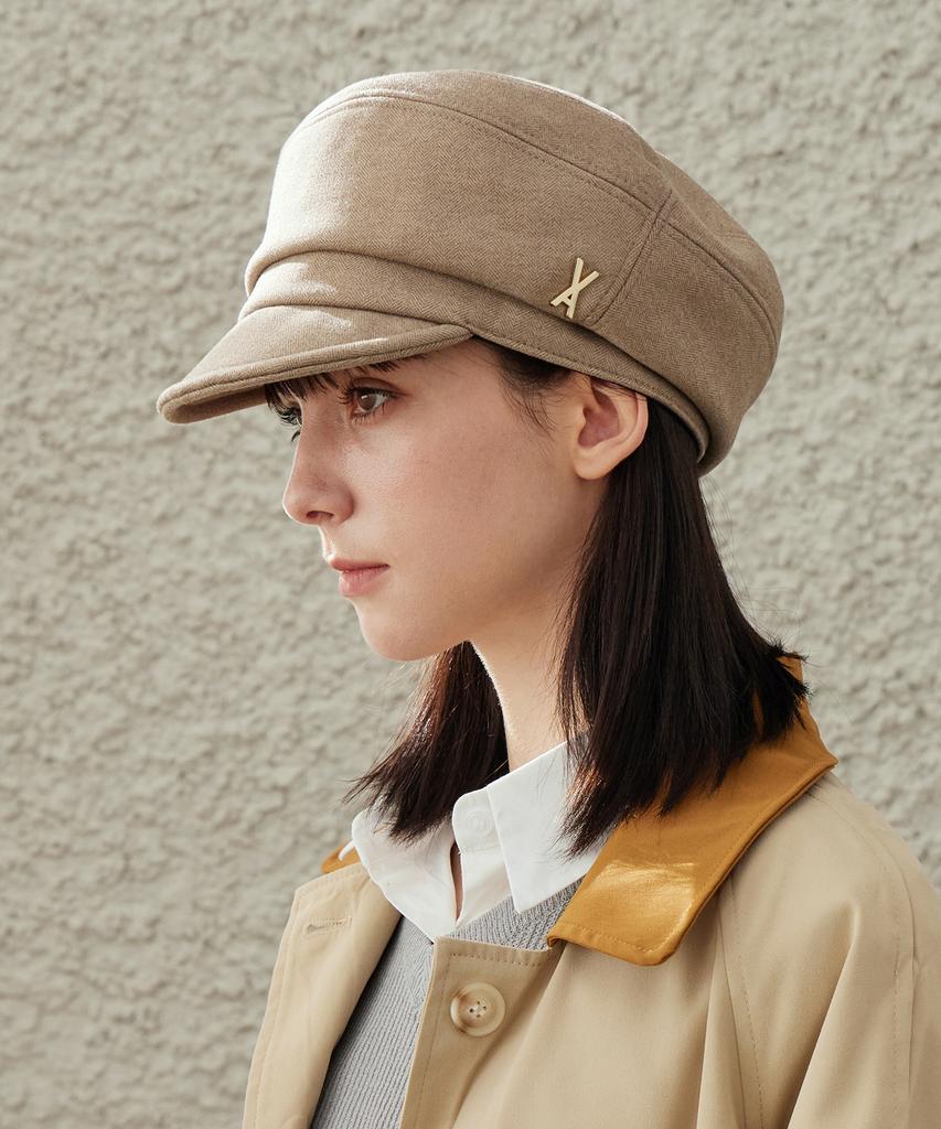 Bajal Va Studded Balloon Bellboy Cap Brown