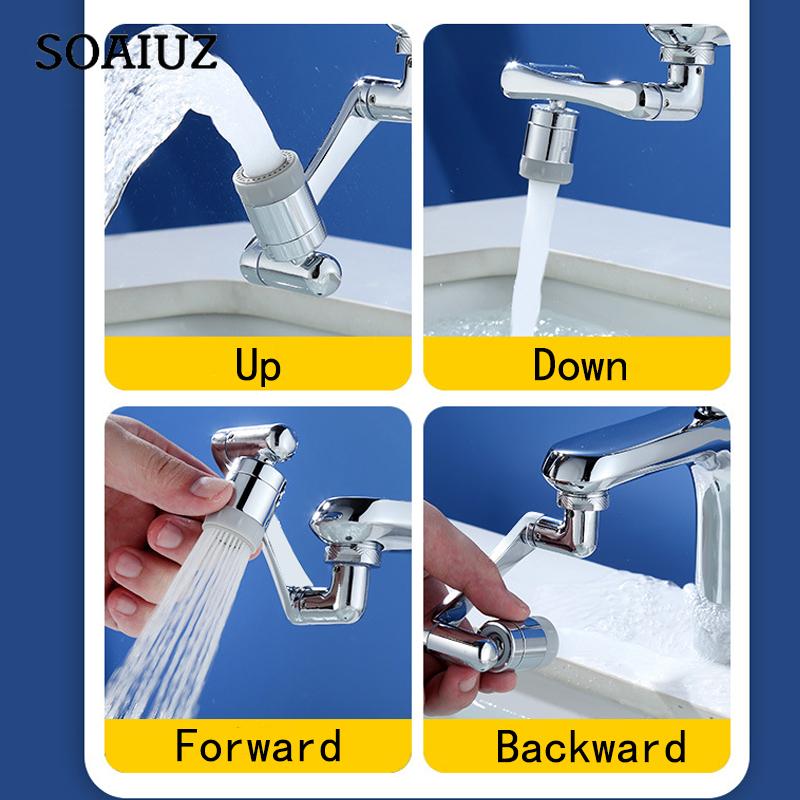 Universal 1080°Swivel Robotic Arm Extension Faucet Aerator Kitchen Multifunction Dual Mode Sink Water Tap Nozzle