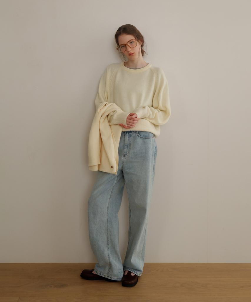 SIEERING Wool Crewneck Knit [Ivory]