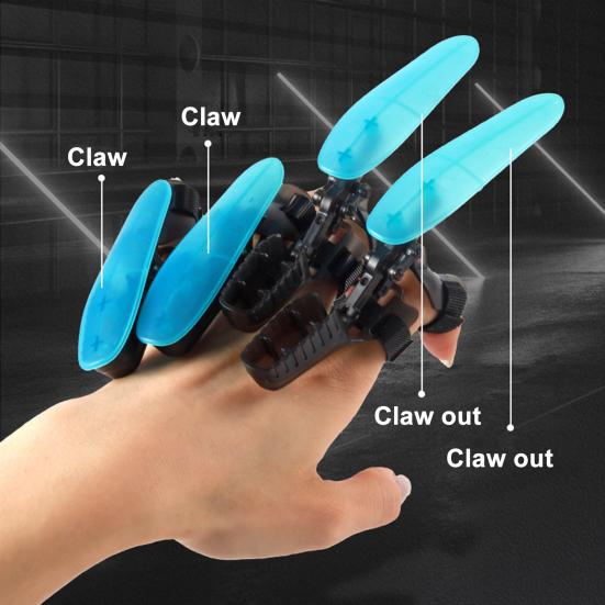 3Pcs 3D Printed Mechanical Claw Toy Finger Wolverine Claws Adjustable Size Halloween Cosplay Equipment for Adults Kids