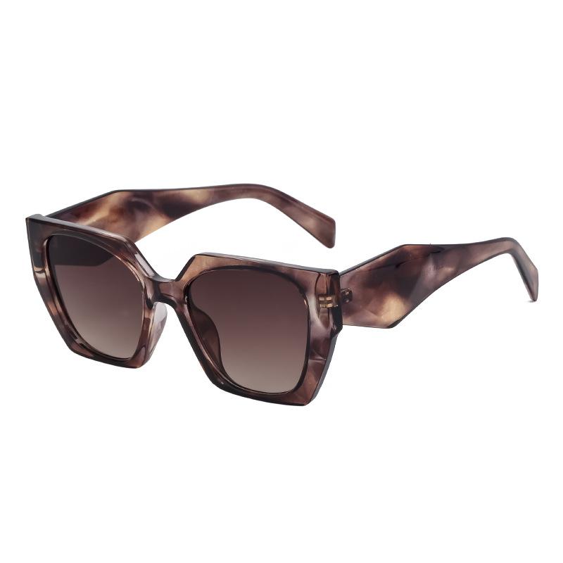 Fashion Cat Eye Wide Glasses Legs Sunglasses Women'S High-End Full-Frame Sunglasses Uv Protection