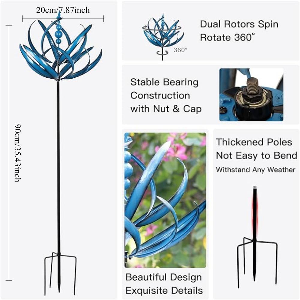 Windmills Wind Spinners Outdoor - Extra Large Outdoor Metal Wind Sculptures Spinners with Stake, for The Yard Garden, Yard Art Garden Lawn Decor
