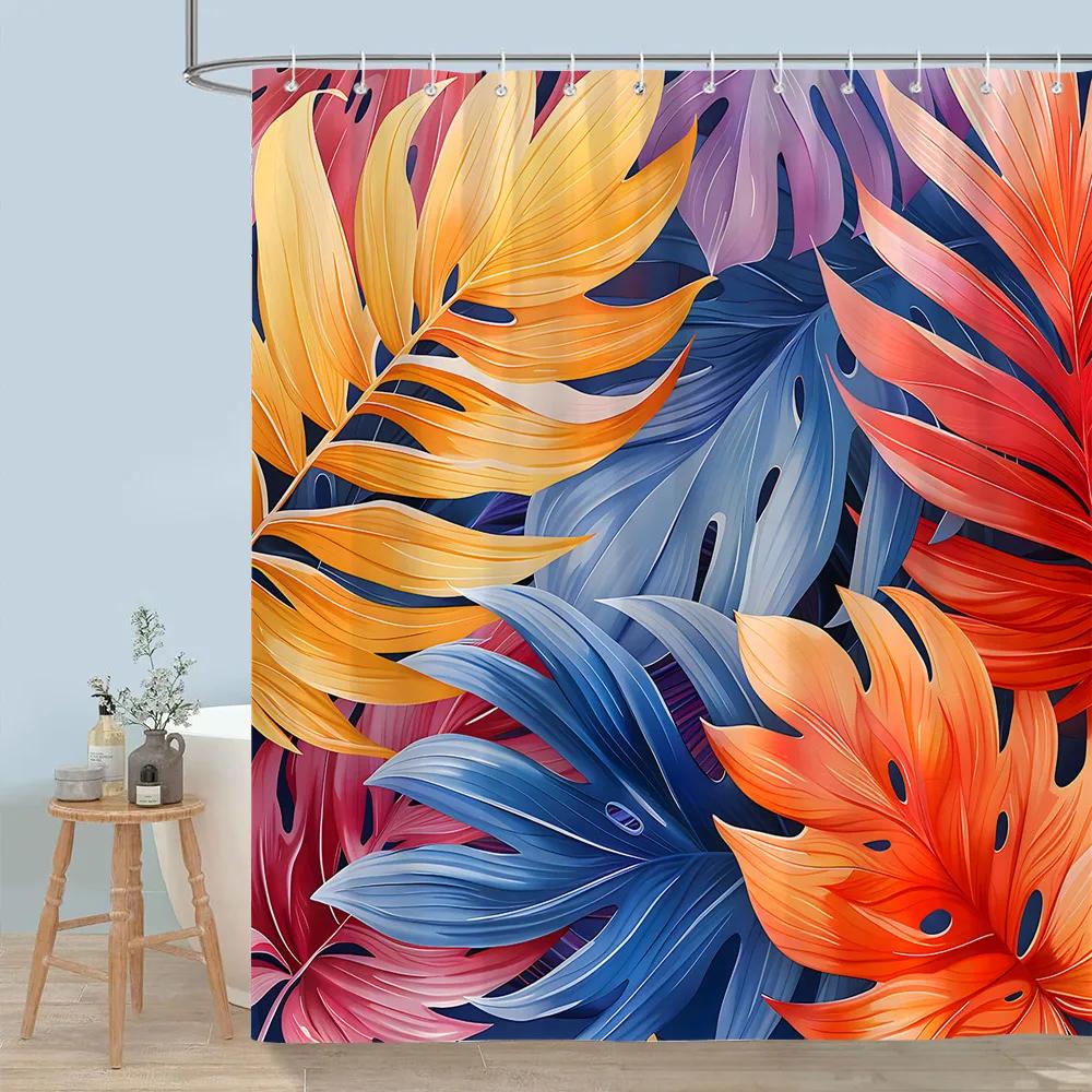 Pretty Floral Shower Curtain Blooming Flower Butterfly Lotus Polyester Fabric Home Shower Curtains Bathroom Decor With Hooks