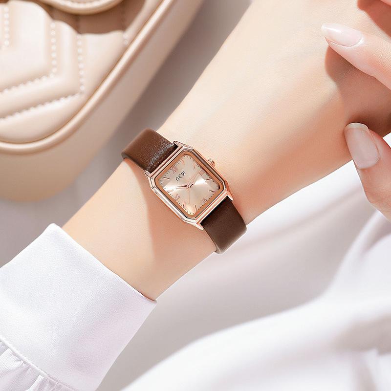 Fashion Small Sugar Cube Ladies Niche Light Luxury Small Square Watch Student Exam Waterproof Quartz Watch
