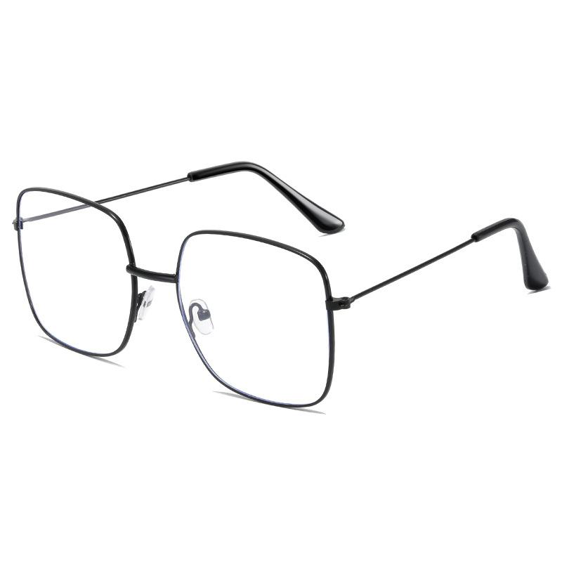 Zhou Yangqing With Glasses Women'S Square Frame Gold Edge Flat Mirror Large Frame Round Face Thin Can Be Matched With Myopia Men