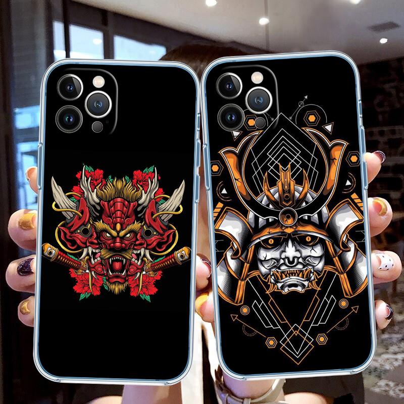 BF73 Japan Samurai Mask Case for Motorola Moto G10 G20 G30 G31 G32 G34 G35 G41 G42 G50 G51 G52 G55 G60 G60S G62 G71 G72 G75
