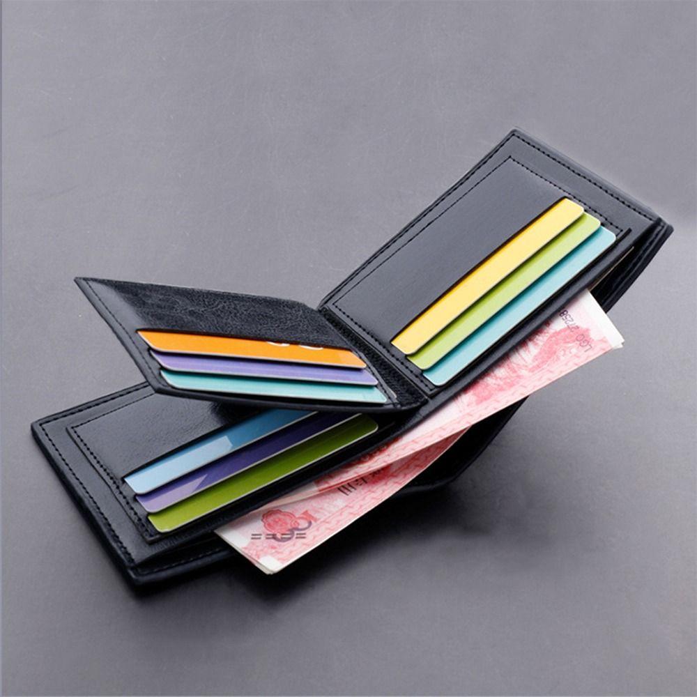 Soft 2 Fold Purse Thin Male Leather Purse Fashion Male  Coin Pocket  Daily Use